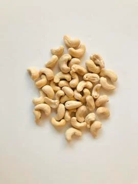 Cashews on white background Stock Photos
