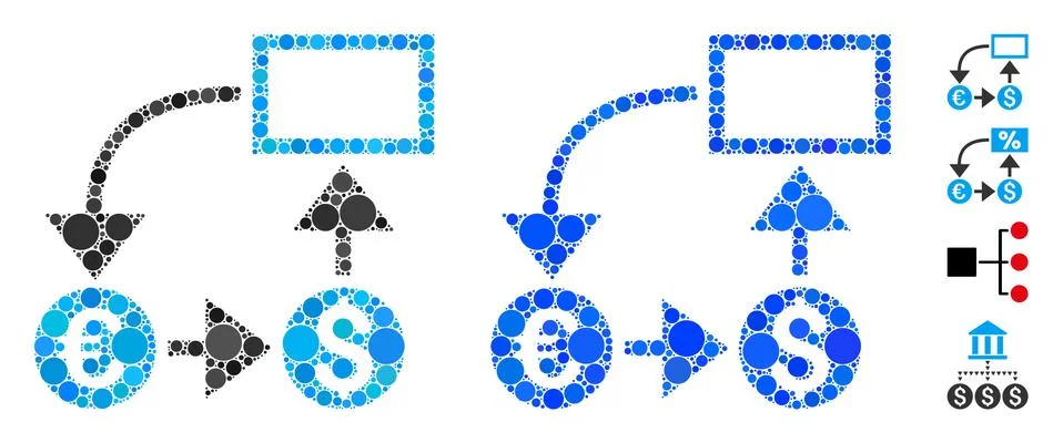 Cashflow Composition Icon of Circle Dots Illustrazione stock