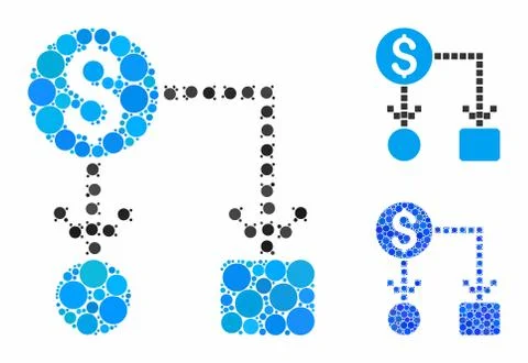 Cashflow Composition Icon of Circles Stock Illustration