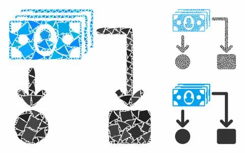 Cashflow Composition Icon of Ragged Elements Stock Illustration