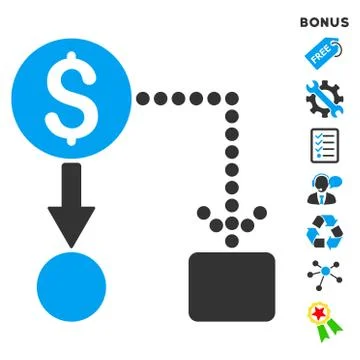 Cashflow Flat Vector Icon With Bonus Stock Illustration