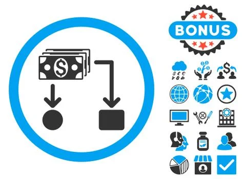 Cashflow Flat Vector Icon with Bonus Illustrazione stock