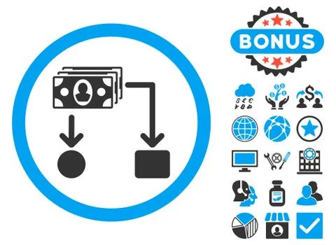 Cashflow Flat Vector Icon with Bonus イラスト素材