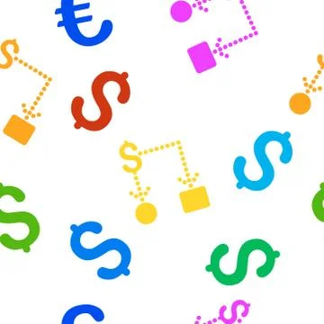 Cashflow Flat Vector Seamless Pattern 库存插图