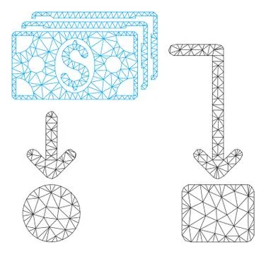 Cashflow Polygonal Frame Vector Mesh Illustration Stock Illustration