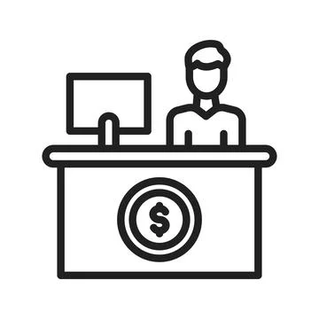 Cashier Icon Image. Stock Illustration