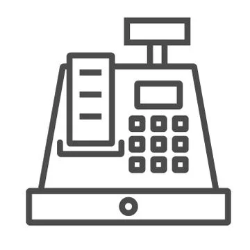 Cashier Icon. Line vector. Isolate on white background. Stock Illustration