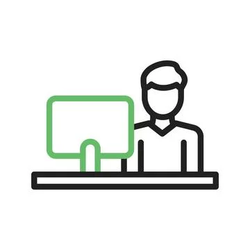 Cashier icon vector image. Illustrazione stock