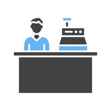 Cashier icon vector image. Stock Illustration