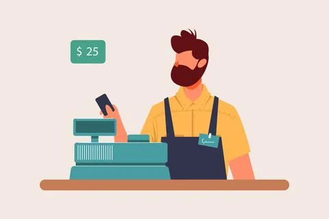 Cashier Stock Illustration