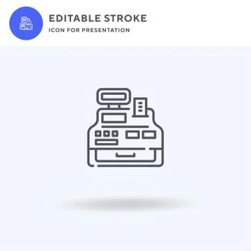 Cashier Machine icon vector, filled flat sign, solid pictogram isolated on white Illustrazione stock