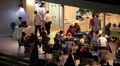 Cashier near waiters entrance at dinner in open air terrace in three stars hotel HD Footage