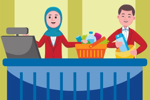 Cashier Profession Stock Illustration