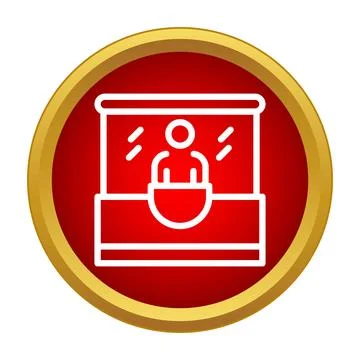 Cashier working at box office window icon Illustrazione stock