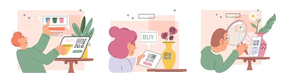Cashless. Mobile wallets cstore multiple payment methods for added convenience Ilustração Stock