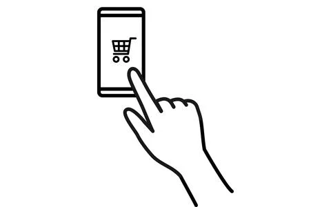 Cashless, online payments, e-commerce sites via smartphone Stock Illustration