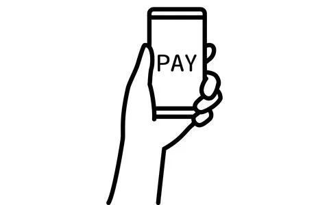 Cashless, online payments, use e-money on smart phones Illustration