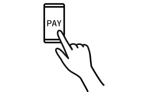 Cashless, online payments, use e-money on smart phones Stock Illustration