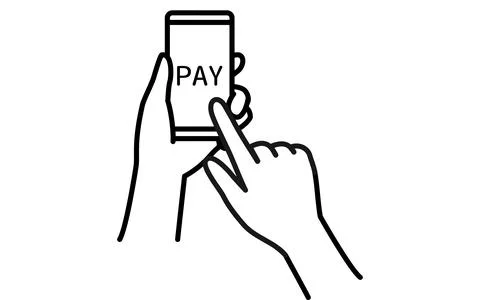 Cashless, online payments, use e-money on smart phones Stock Illustration