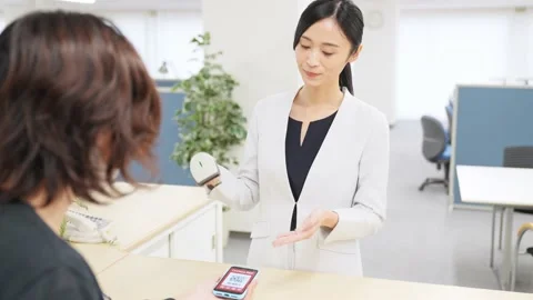 Cashless payment concept. Payment with smartphone app. QR code. Stock-Footage 144458434