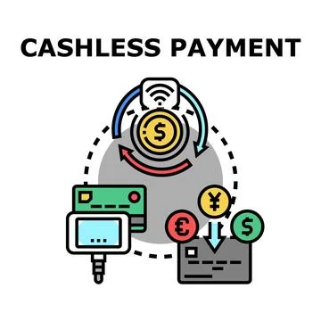 Cashless payment system receiving and sending money concept Stock Illustration