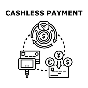 Cashless payment system receiving and sending money concept Stock Illustration