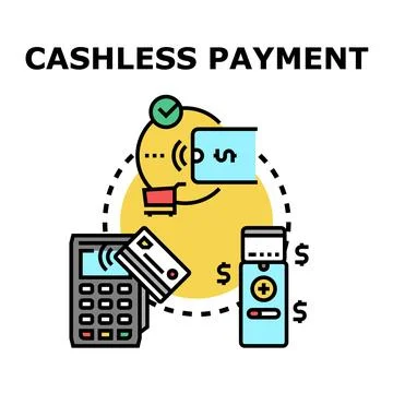 Cashless payment transaction processing icon concept Stock Illustration