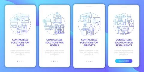 Cashless solution blue gradient onboarding mobile app screen Stock Illustration