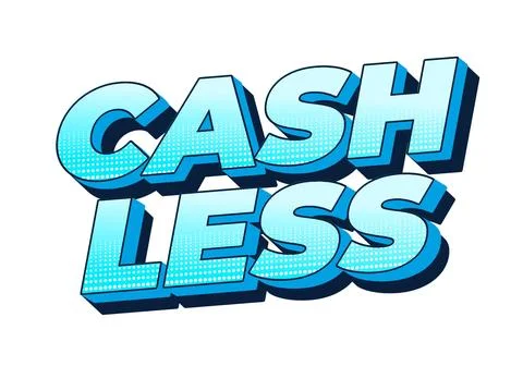 Cashless. Text effect in 3D style with good colors Stock Illustration
