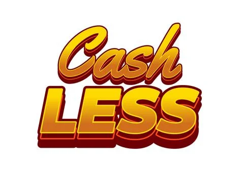 Cashless. Text effect in 3D style with good colors Illustrazione stock
