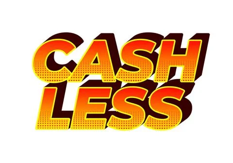 Cashless. Text effect in 3D style with good colors Stock Illustration
