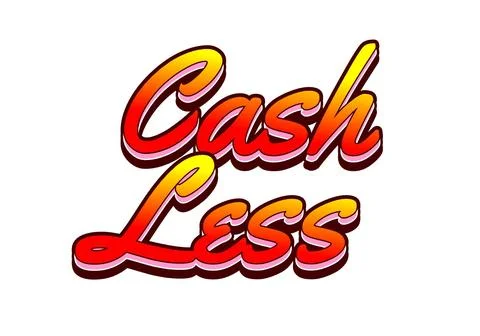 Cashless. Text effect in 3D style with good colors Illustrazione stock