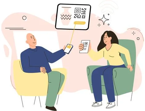 Cashless. Touchless payment methods are compatible with wide range of devices Stock Illustration