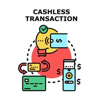 Cashless transaction system using digital payment method Stock Illustration