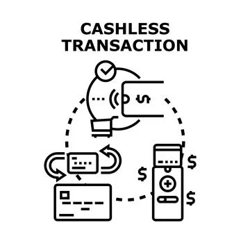 Cashless transaction system using digital payment method 스톡 일러스트