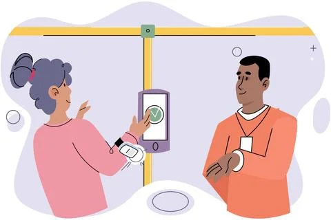 Cashless. Wireless payment systems eliminate need for swiping or inserting cards Stock Illustration