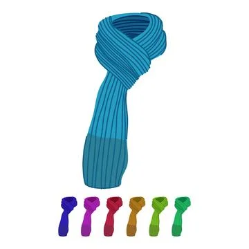 Cashmere winter scarf man vector cartoon graphic Stock Illustration