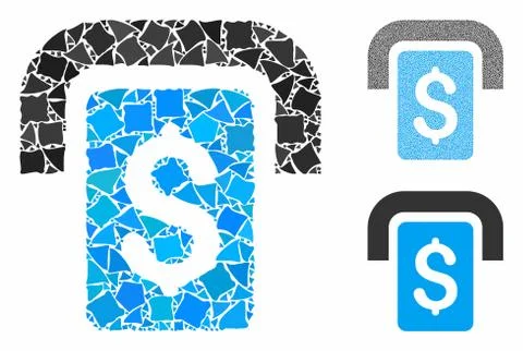 Cashpoint Mosaic Icon of Tuberous Elements 스톡 일러스트