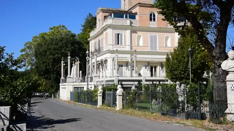 Casina Valadier at Bucarest Square Rome in Villa Borghese park in Rome Stock Footage 163375076