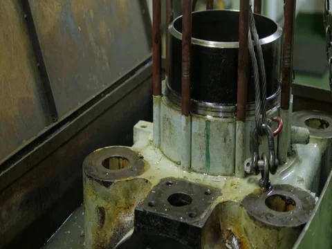 Casing of exhaust valve washing Stock Footage