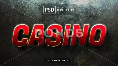 Casino 3d text effect editable PSD 템플릿