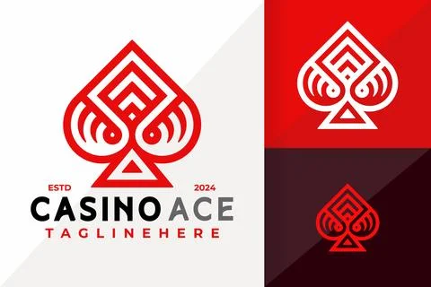 Casino Ace Logo Icon Vector Design. Creative simple logos designs illustratio Illustrazione stock