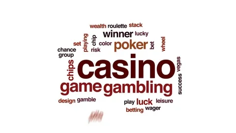 Casino animated word cloud, text design animation. Stock Footage