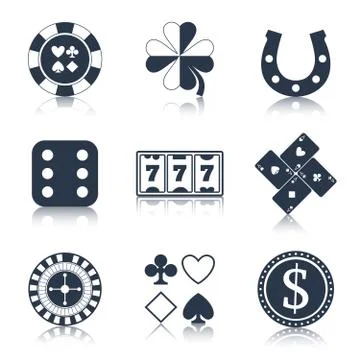 Casino black design elements 스톡 일러스트