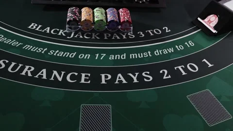 Casino Black Jack table Video stock 143993439