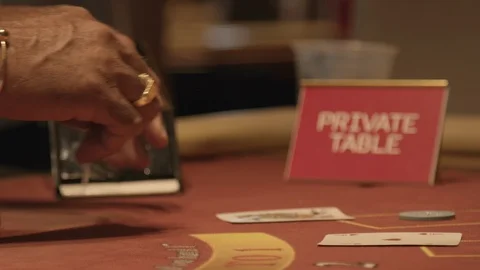 Casino Blackjack Table Dealer Pulls Cards Deals Hands Stock Footage 100525682