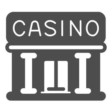 Casino building with columns, entrance solid icon, gamblimg concept, gambling Ilustración de archivo