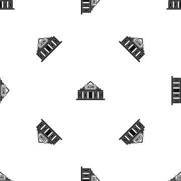 Casino building pattern seamless black Ilustración de archivo