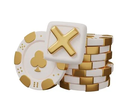 Casino cancel cross button 3d render minimal creative gambling illustration Stock Illustration