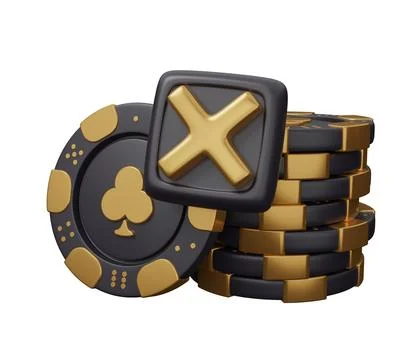 Casino cancel cross button 3d render minimal creative gambling illustration Stock Illustration